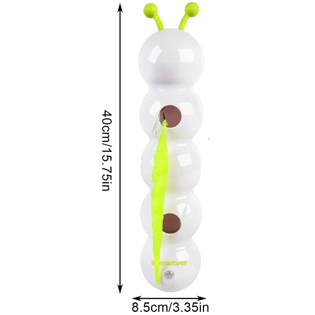 Caterpillar Interactive Cat Toy Motion Activated Teasing Durable Sensing Toy Rechargeable Automatic Toys for Bored Indoor Cats