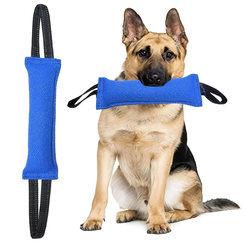 Dog Bite Tug of War Toy, a durable rally toy with 2 soft and sturdy handles, perfect for tug of war, and puppy training