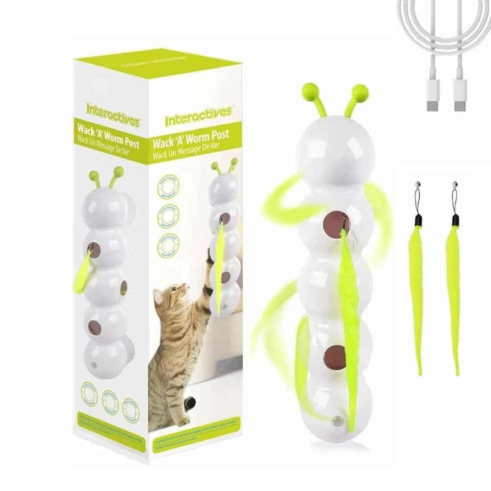 Caterpillar Interactive Cat Toy Motion Activated Teasing Durable Sensing Toy Rechargeable Automatic Toys for Bored Indoor Cats