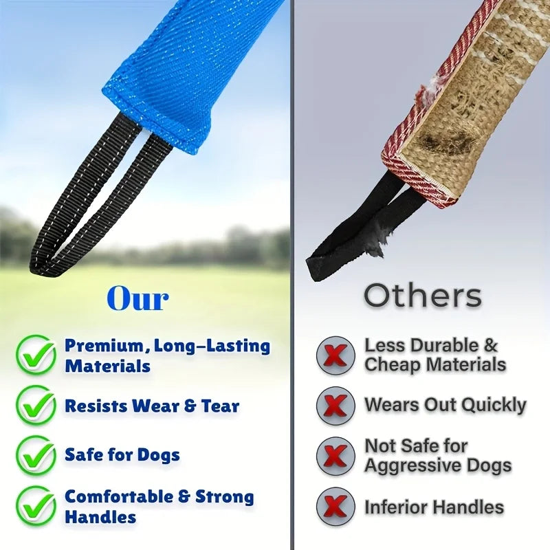 Dog Bite Tug of War Toy, a durable rally toy with 2 soft and sturdy handles, perfect for tug of war, and puppy training