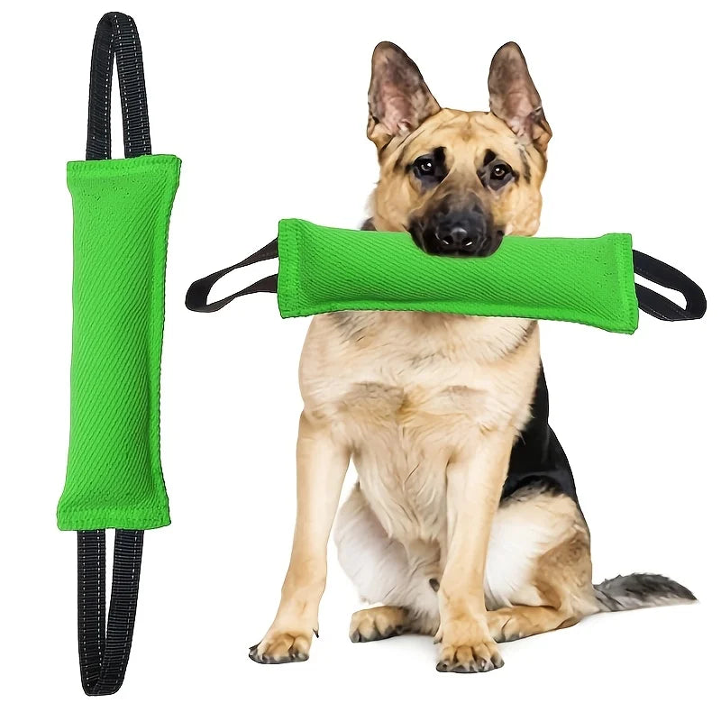 Dog Bite Tug of War Toy, a durable rally toy with 2 soft and sturdy handles, perfect for tug of war, and puppy training