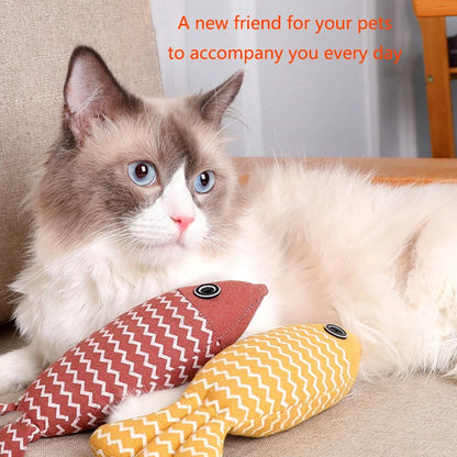 Cat for toy self high boredom resistant bite clean teeth linen fish grinding teeth fun cat toy simulation fish toy pet supplies